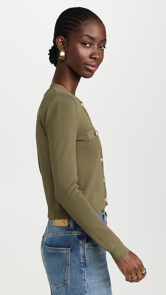 L'AGENCE Toulouse Crop Crew Neck Cardigan | Shopbop Product Image