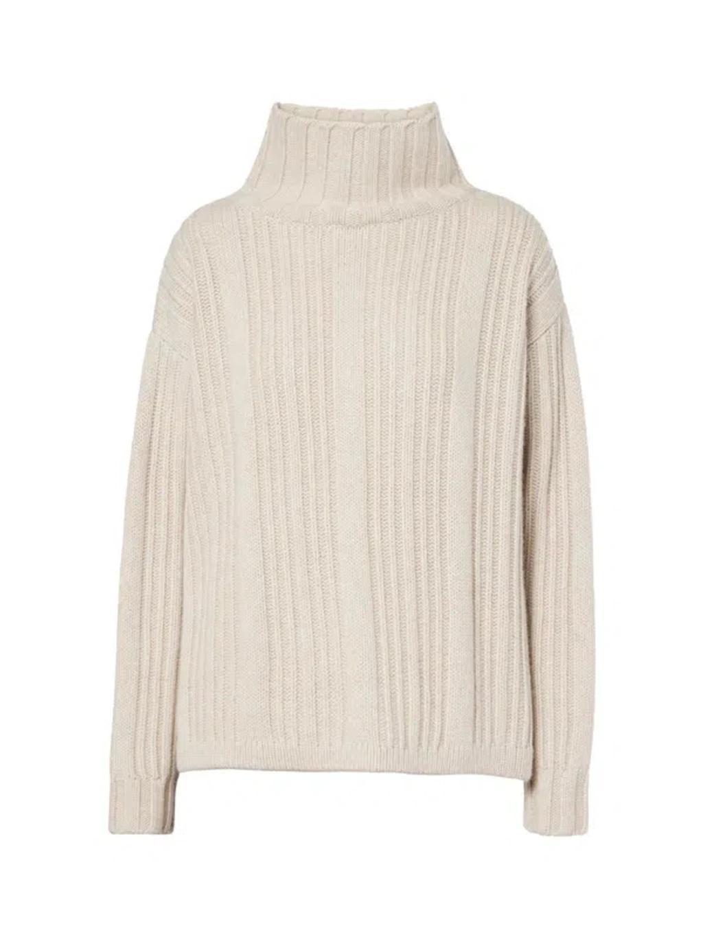 MAX MARA Vitalba Wool And Cashmere Polo-neck Jumper In Beige Product Image