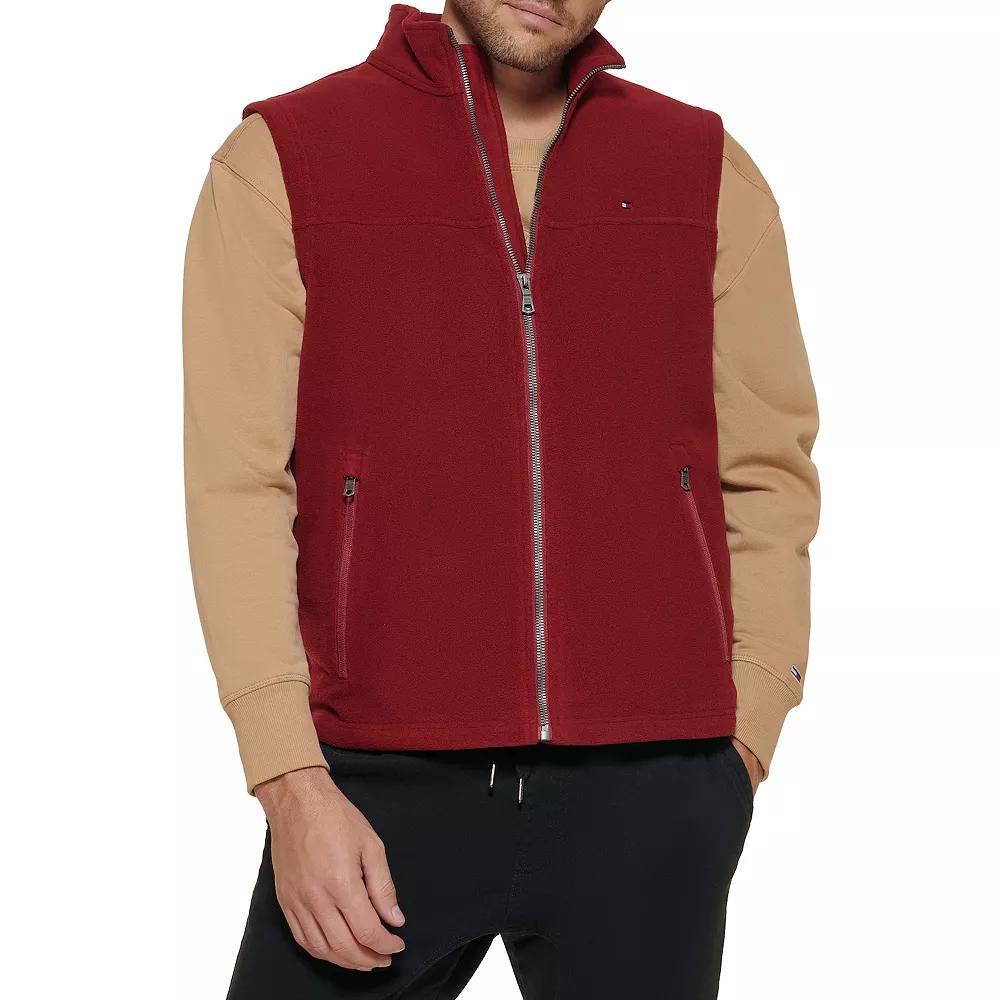 Men's Tommy Hilfiger Fleece Vest, Size: Small, Red Product Image