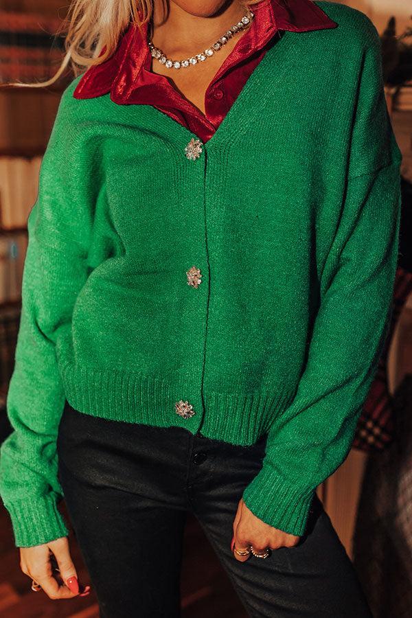 Merriest Ever Cardigan In Green Product Image