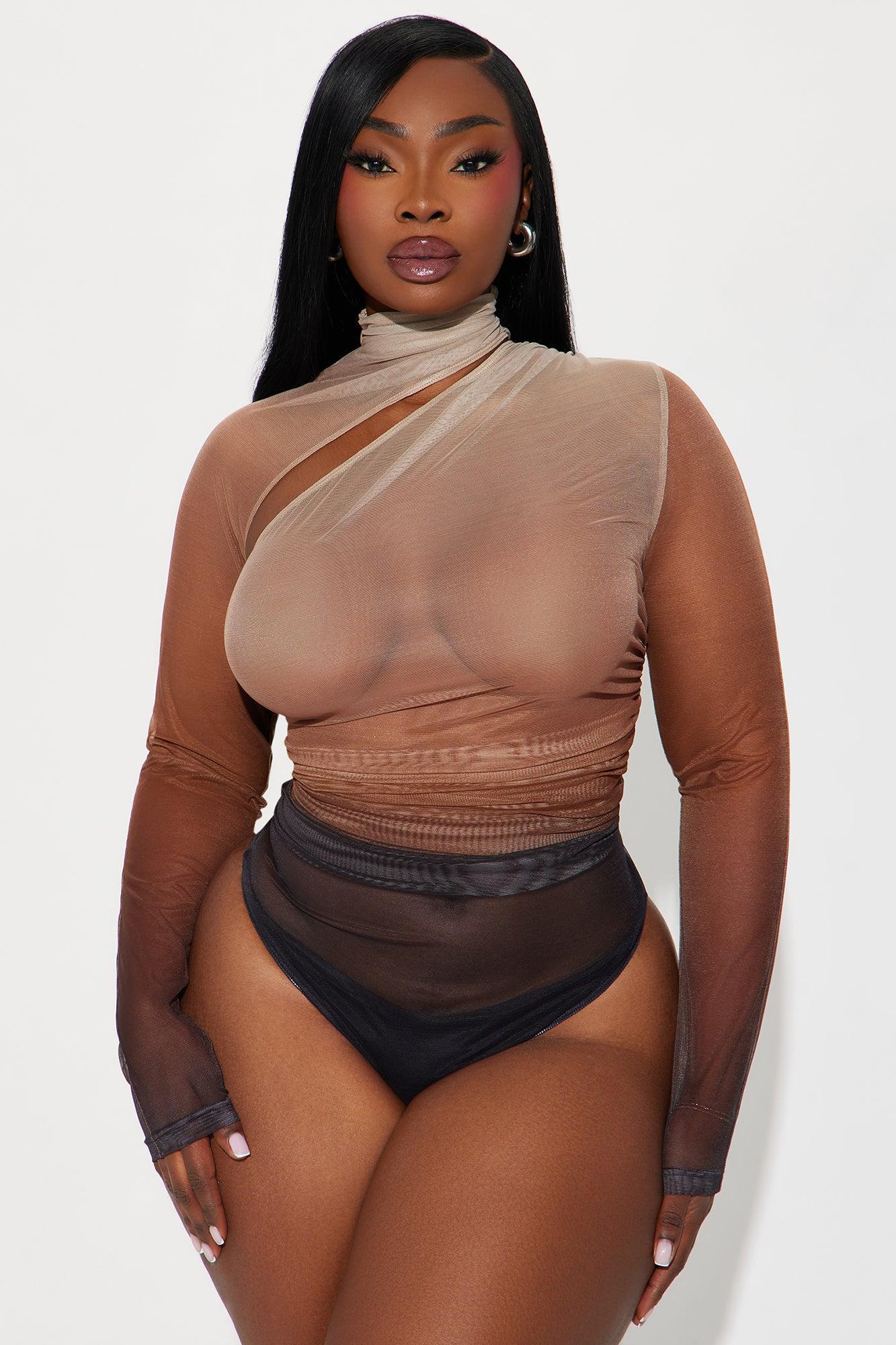 Hot Take Mesh Bodysuit - Brown/combo Product Image