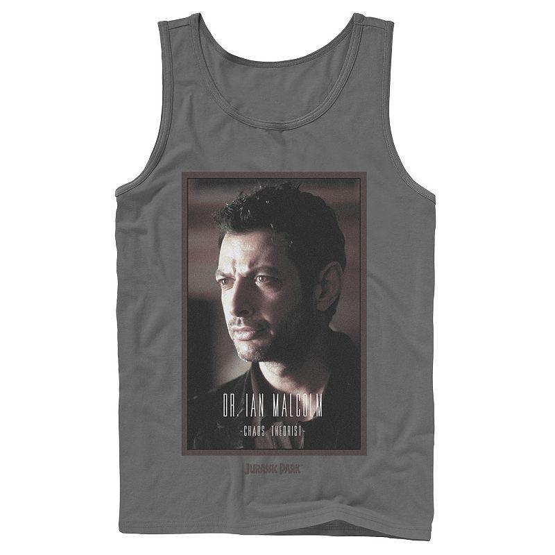 Men's Jurassic Park Dr. Ian Malcolm Chaos Theorist Graphic Tank Top, Size: Small, Grey Product Image