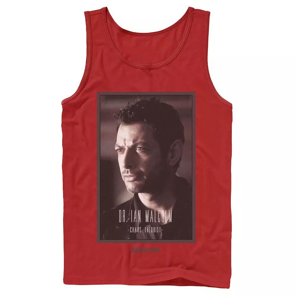 Men's Jurassic Park Dr. Ian Malcolm Chaos Theorist Graphic Tank Top, Size: Small, Grey Product Image