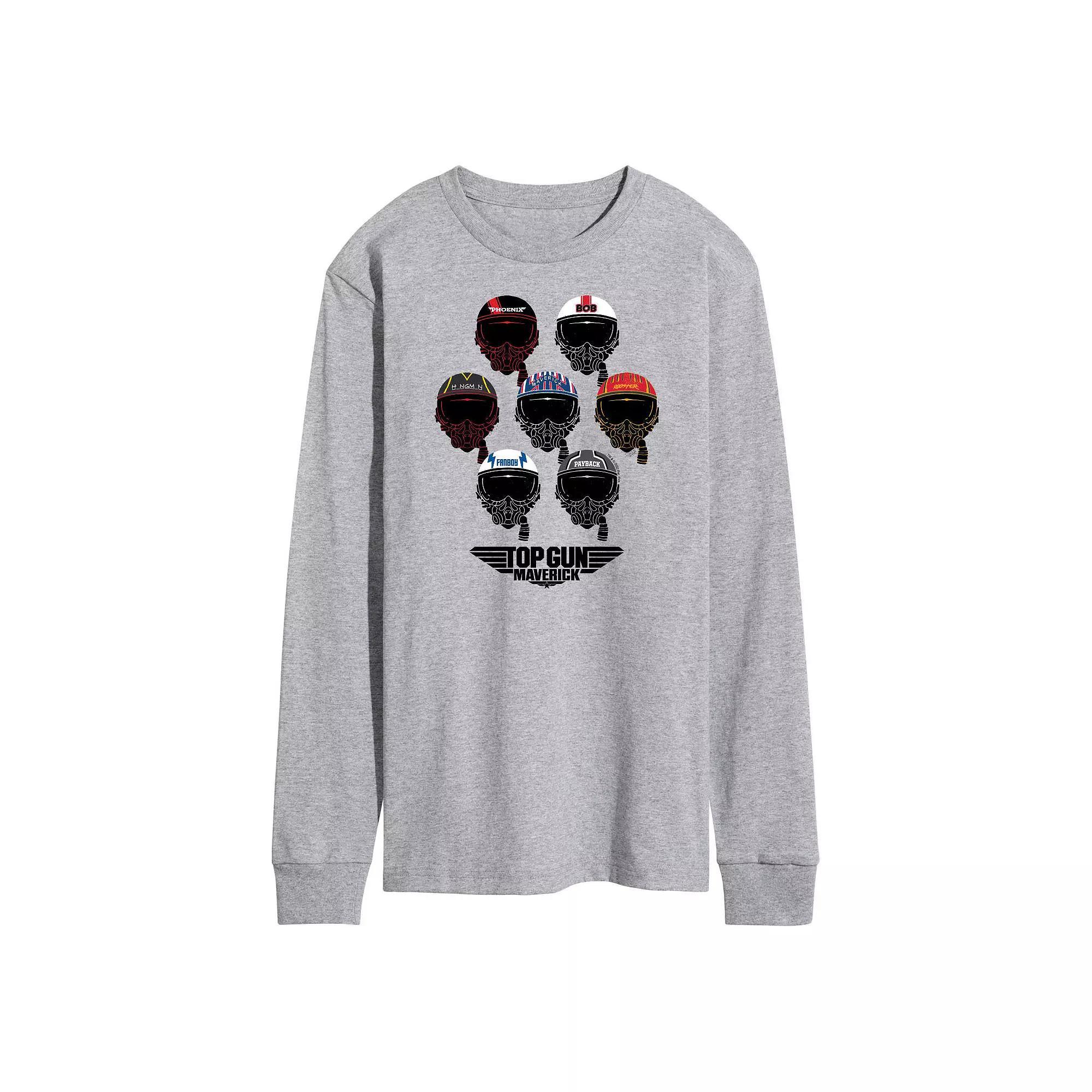 Mens Top Gun Maverick Aviator Helmets Long Sleeve Tee Product Image