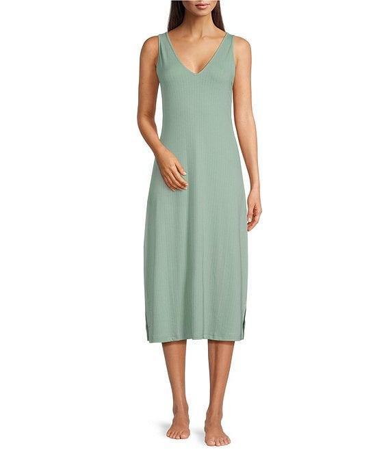 N by Natori Soothe Sleeveless V-Neck Ribbed Knit Lounge Dress Product Image
