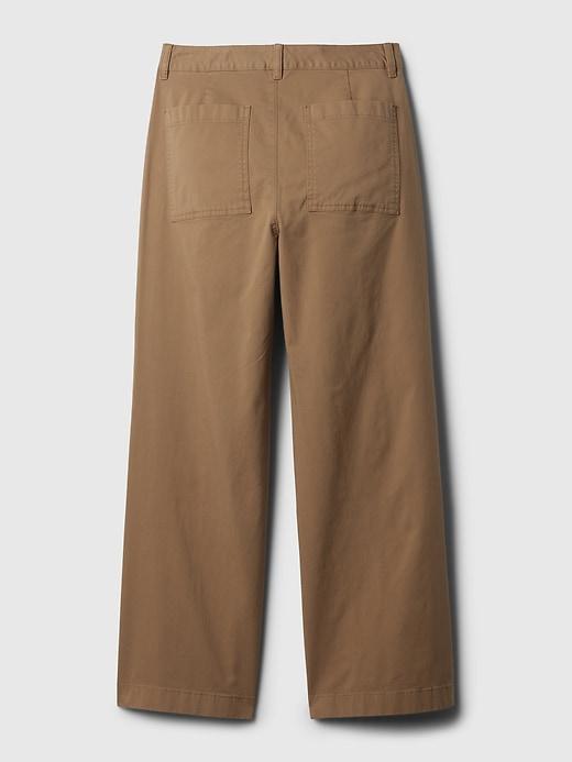 High Stride Wide-Leg Ankle Khakis Product Image