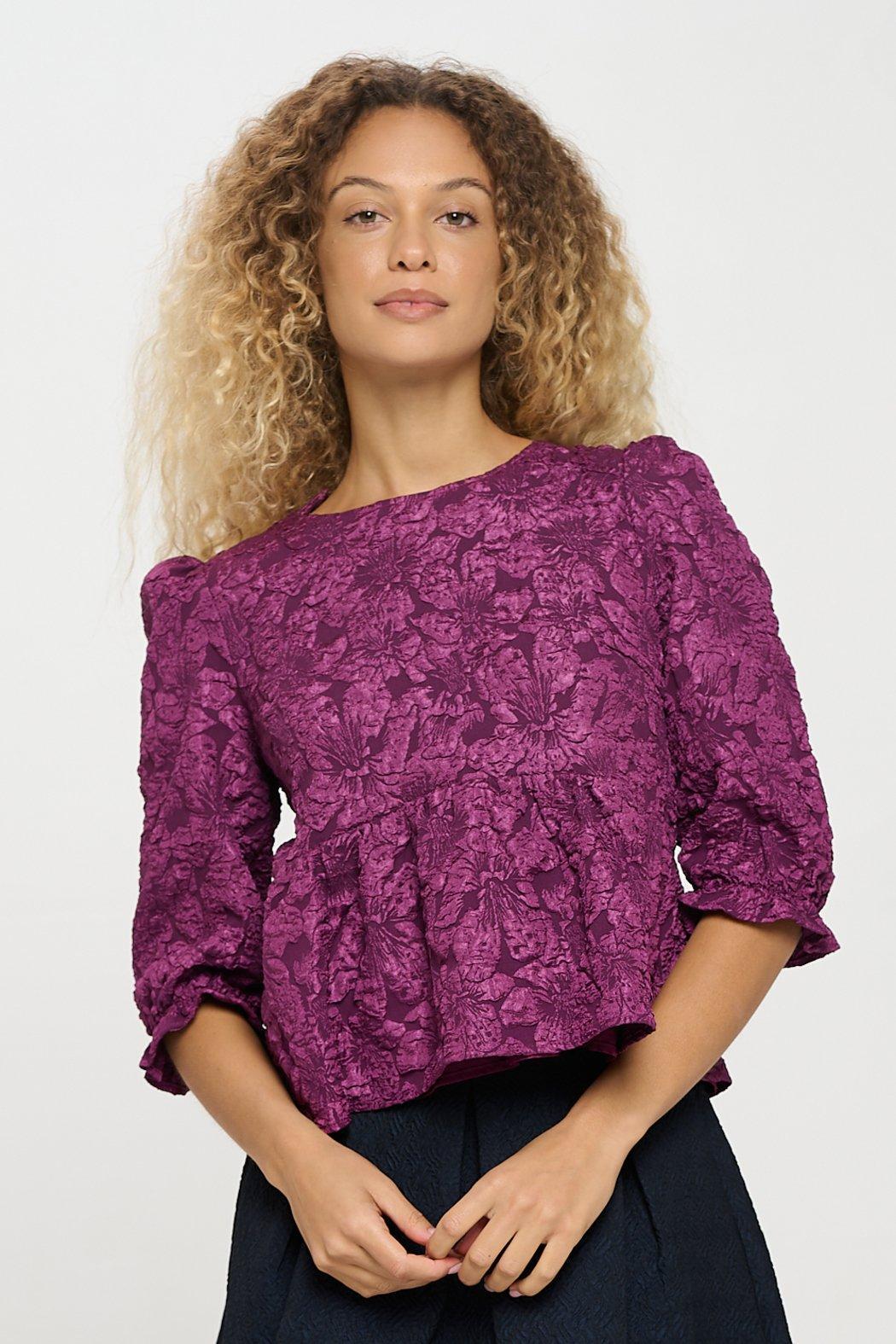 Violet Jacquard Blouse Product Image