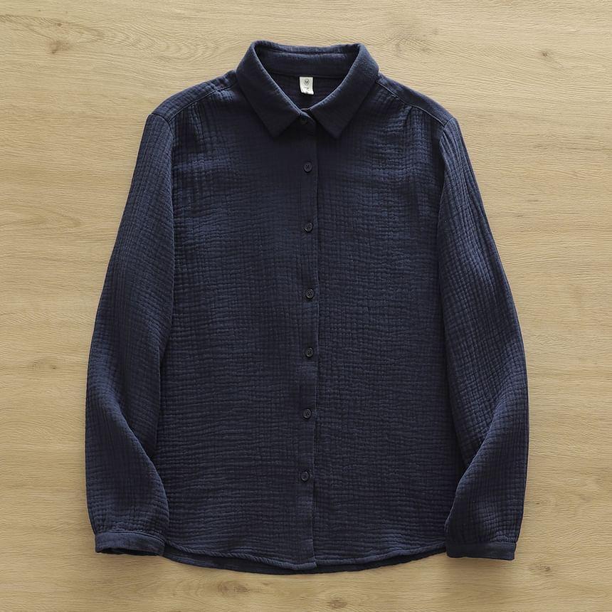 Long-Sleeve Plain Shirt Product Image