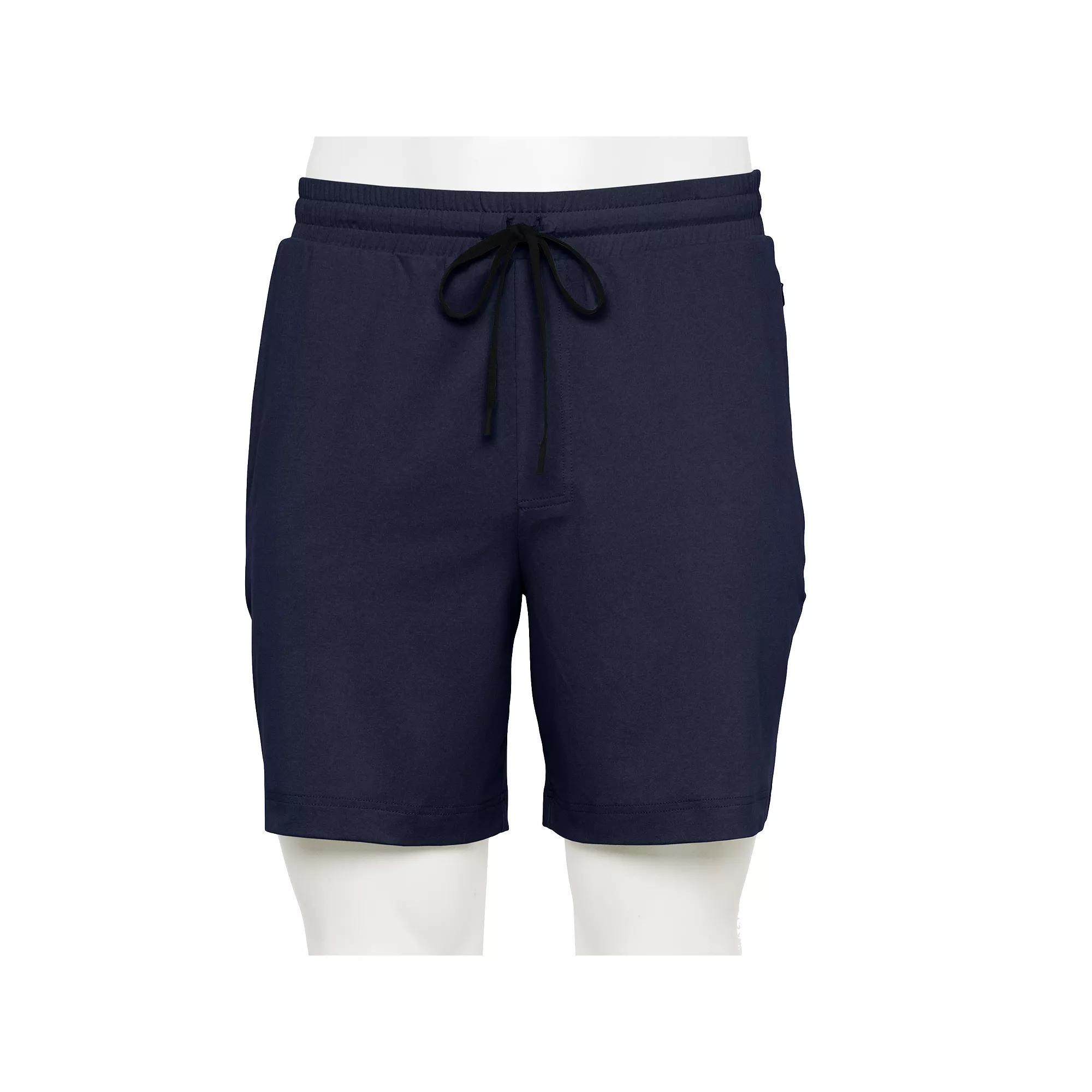 Men's For The Republic Elastic Waist Drawstring Shorts with Zip Back Pocket, Size: Large, Blue Product Image