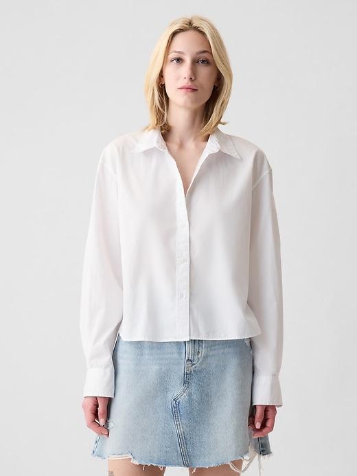 Organic Cotton Poplin Cropped Shirt Product Image