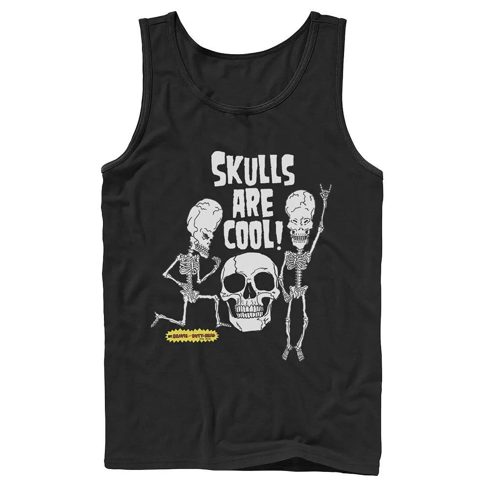 Mens Beavis and Butt-Head Skulls Are Cool Tank Top Blue Product Image