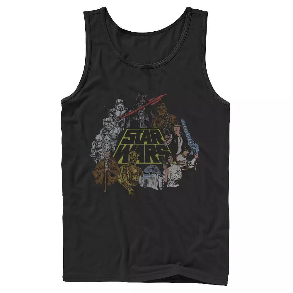 Men's Star Wars The Mandalorian Ahsoka Tano And The Child Poster Tank Top, Size: XL, Black Product Image