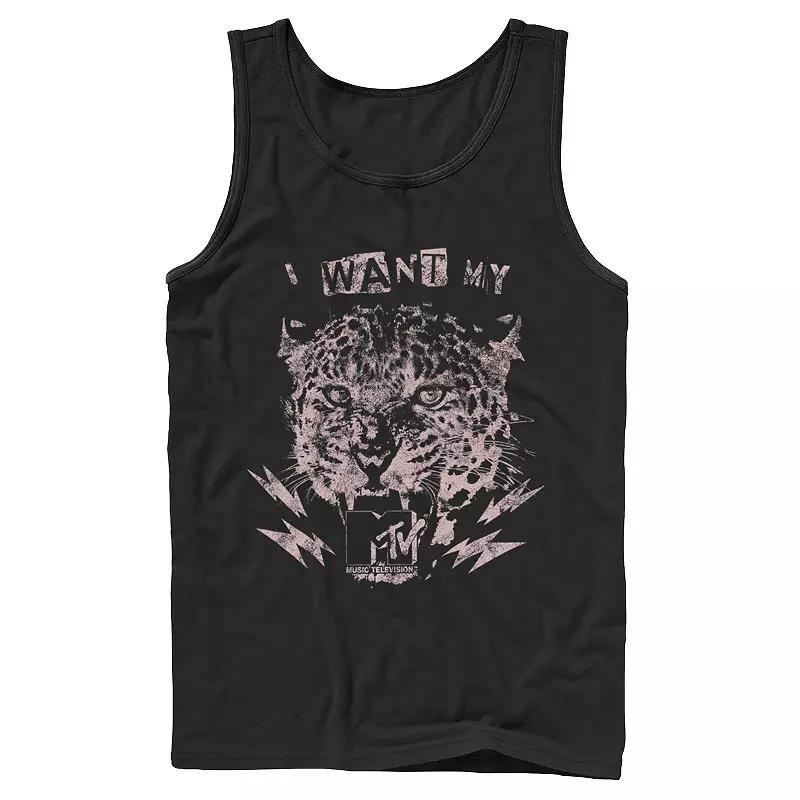 Mens MTV I Want My MTV Cheetah Stamp Tank Top, Boys Product Image