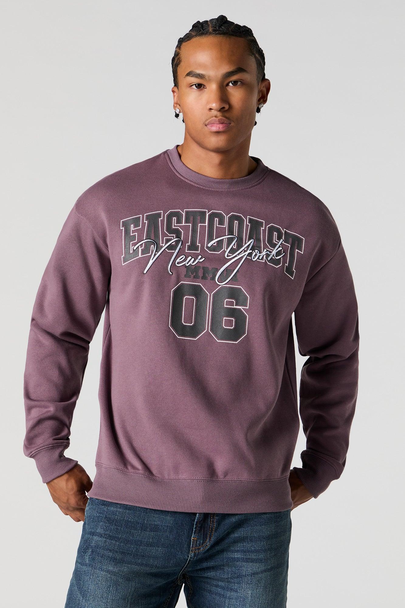 City Chenille Embroidered Fleece Sweatshirt Male Product Image