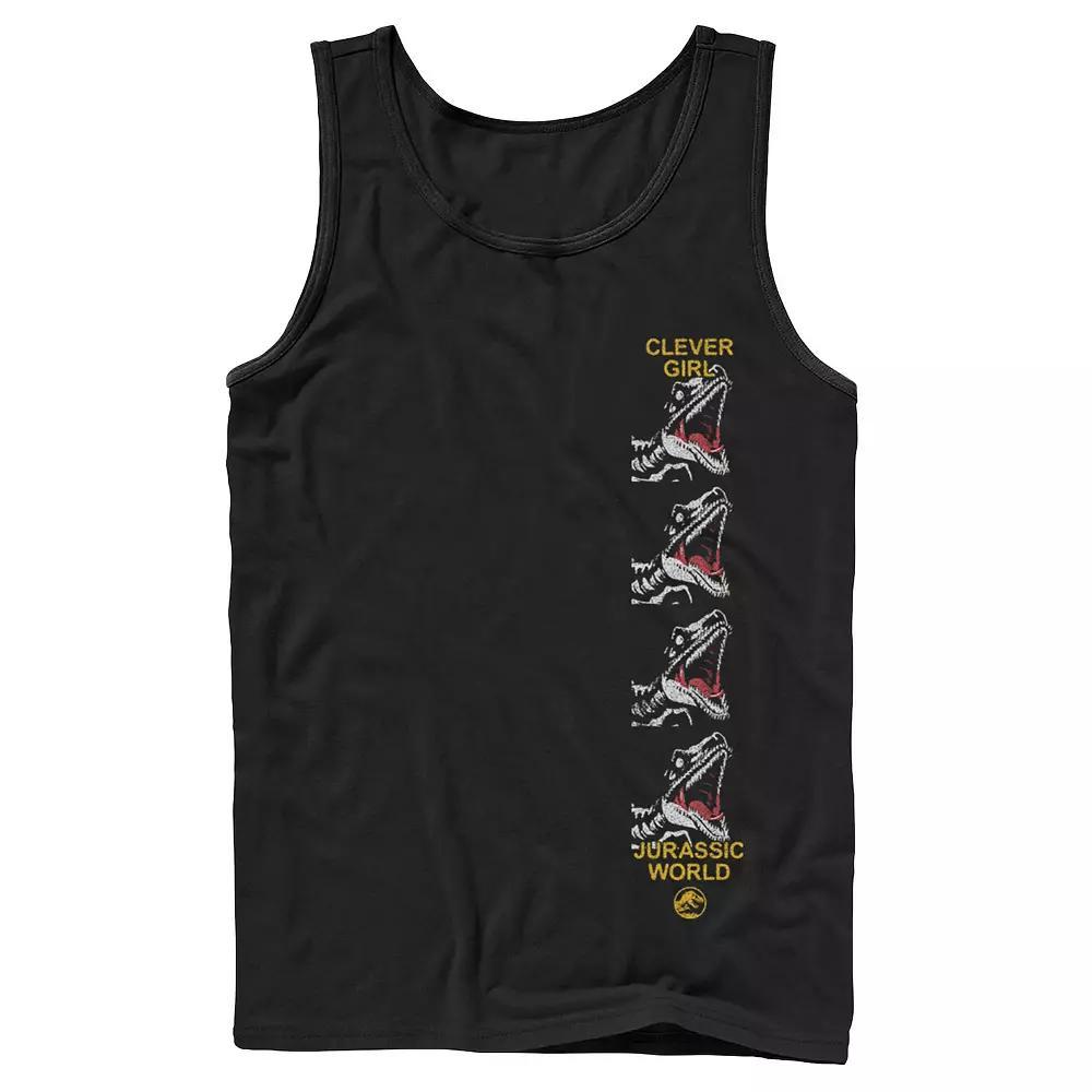 Men's Jurassic World Clever Raptor Head Side Print Tank Top, Size: XL, Black Product Image