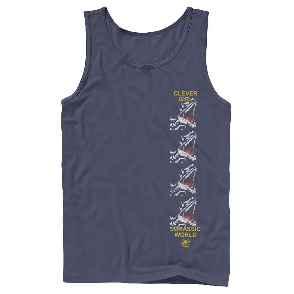Men's Jurassic World Clever Raptor Head Side Print Tank Top, Size: XL, Black Product Image