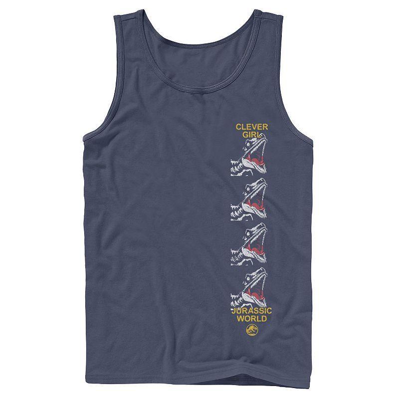 Men's Jurassic World Clever Raptor Head Side Print Tank Top, Size: XL, Black Product Image