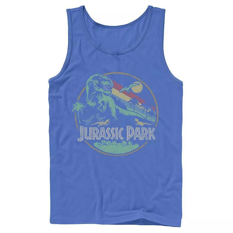 Men's Jurassic Park Retro Circle Tank Top, Size: Large, White Product Image