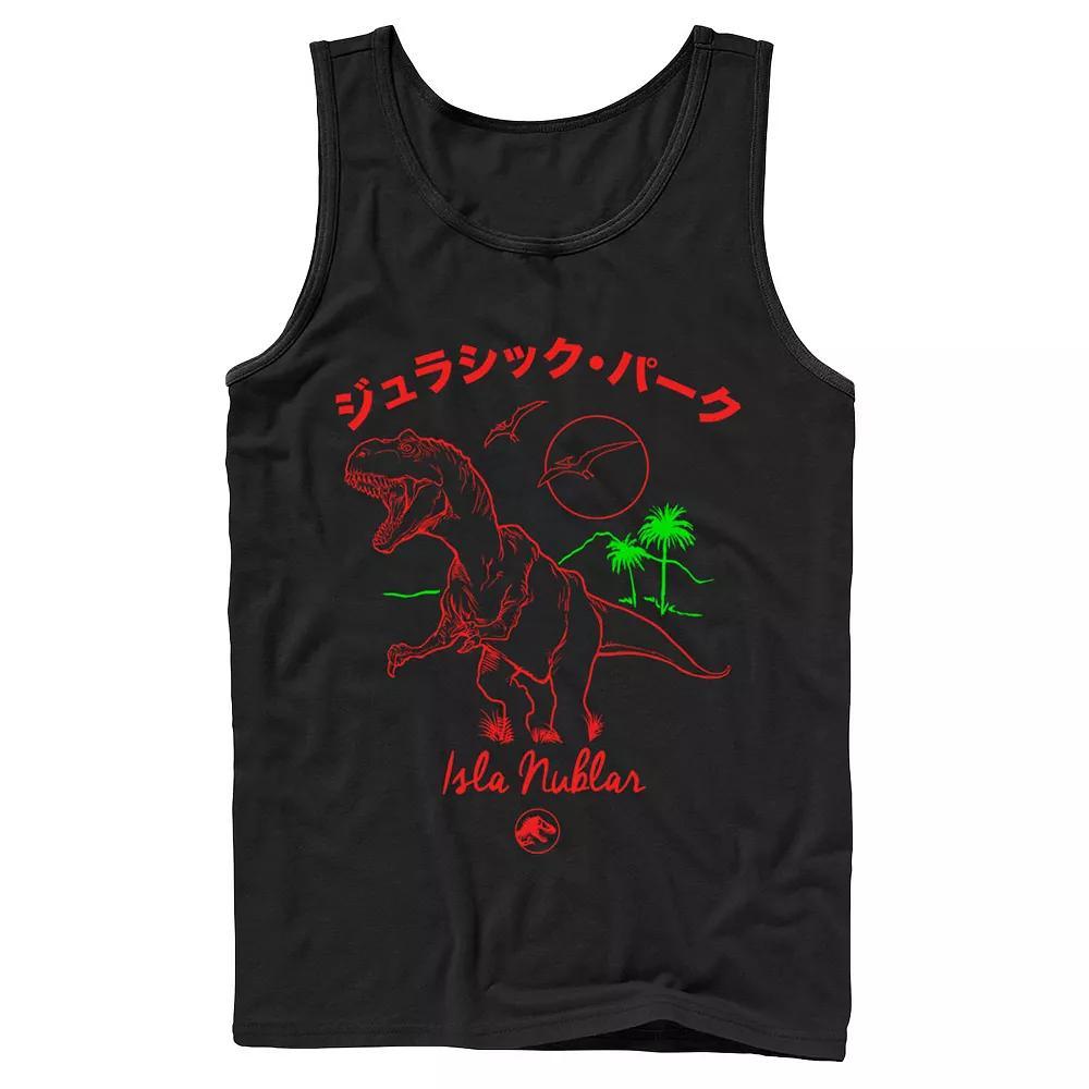 Men's Jurassic Park Retro Circle Tank Top, Size: Large, White Product Image