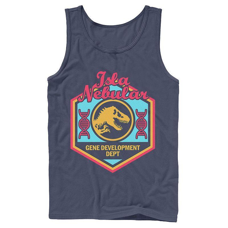 Men's Jurassic World Isla Nebular Gene Dept. Badge Tank Top, Size: Large, Black Product Image