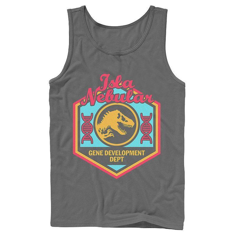 Men's Jurassic World Isla Nebular Gene Dept. Badge Tank Top, Size: Large, Black Product Image