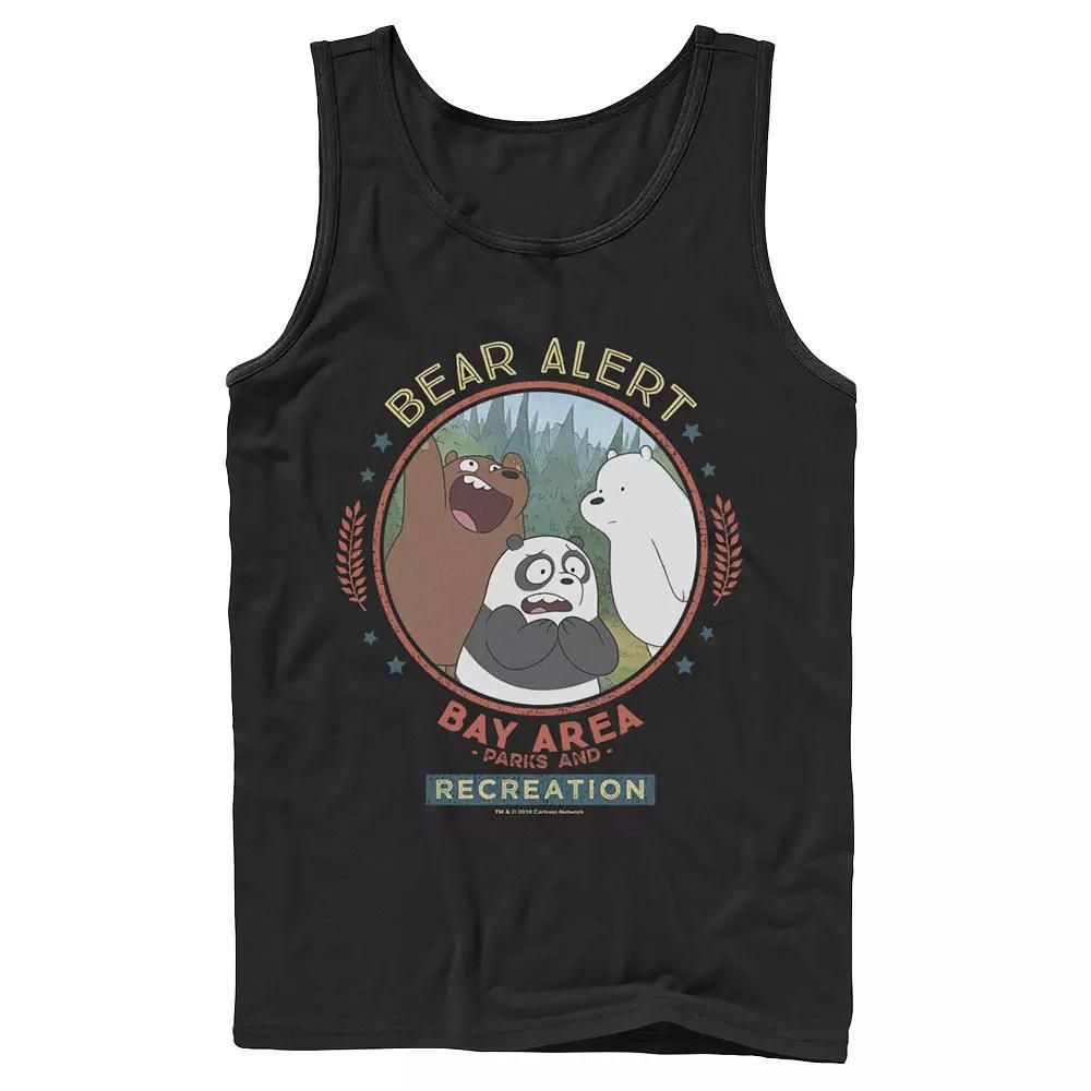 Men's Cartoon Network We Bare Bears Bay Area Bear Alert Circle Tank Top, Size: XL, Black Product Image