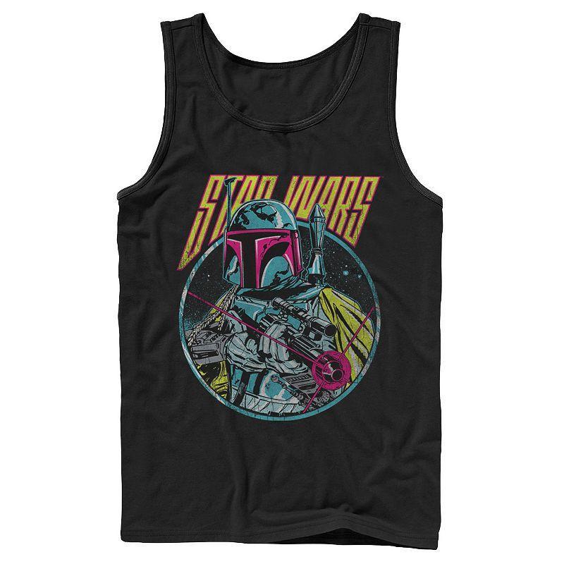 Men's Star Wars Boba Fett Neon Blaster Vintage Tank Top, Size: XL, Black Product Image