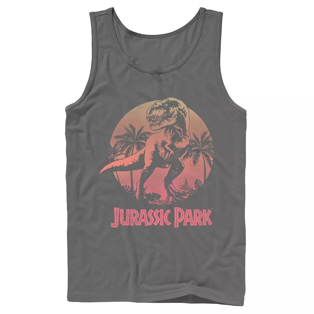 Men's Jurassic Park T-Rex Gradient Sunset Tank Top, Size: Small, Grey Product Image