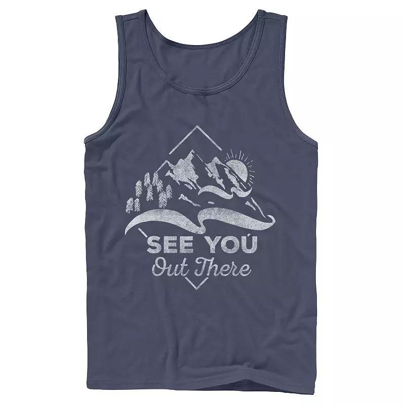 Men's See You Out There Mountain Sunset Theme Tank Top, Size: Large, Black Product Image