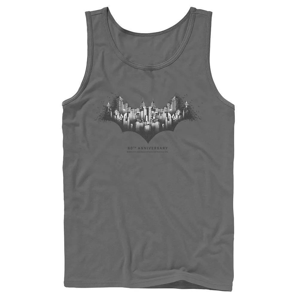 Men's DC Comics Batman Geometric Classic Logo Tank Top, Size: Small, Grey Product Image
