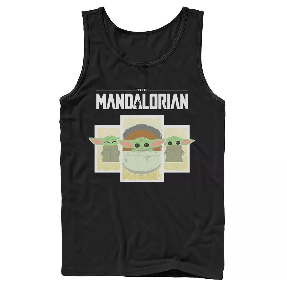Men's Star Wars The Mandalorian The Child Cartoon Panels Tank Top, Size: XL, Black Product Image