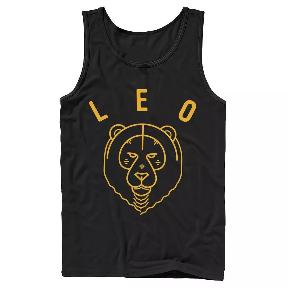 Men's Leo Yellow Ink Sketch Tank Top, Size: XL, Black Product Image