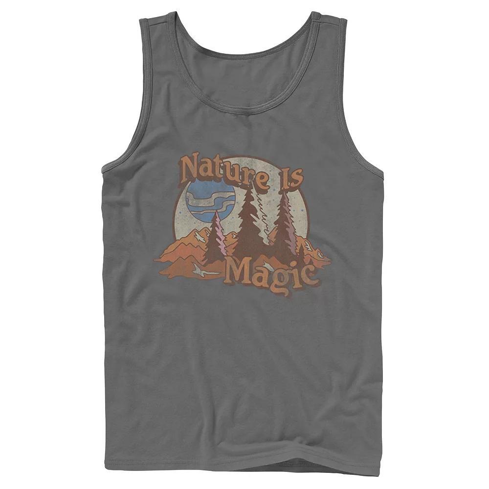 Men's Nature Is Magic Mountains And Trees Circle Tank Top, Size: Small, Grey Product Image