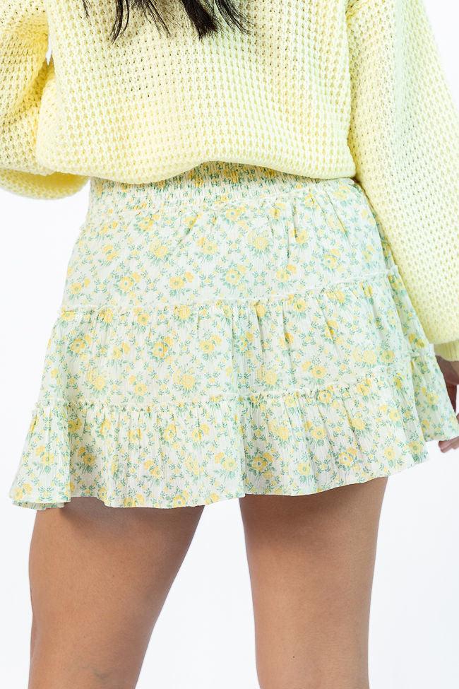 Through The Garden Ivory and Yellow Mini Skort Product Image