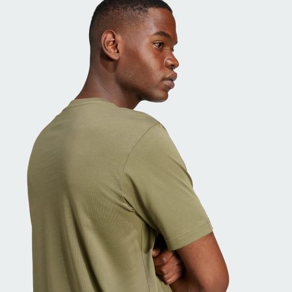adidas Lounge Painted Graphic Tee Olive Strata XS Mens Product Image