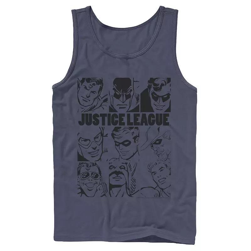Mens DC Comics Justice League Group Shot Panel Poster Tank Top Athletic Grey Product Image