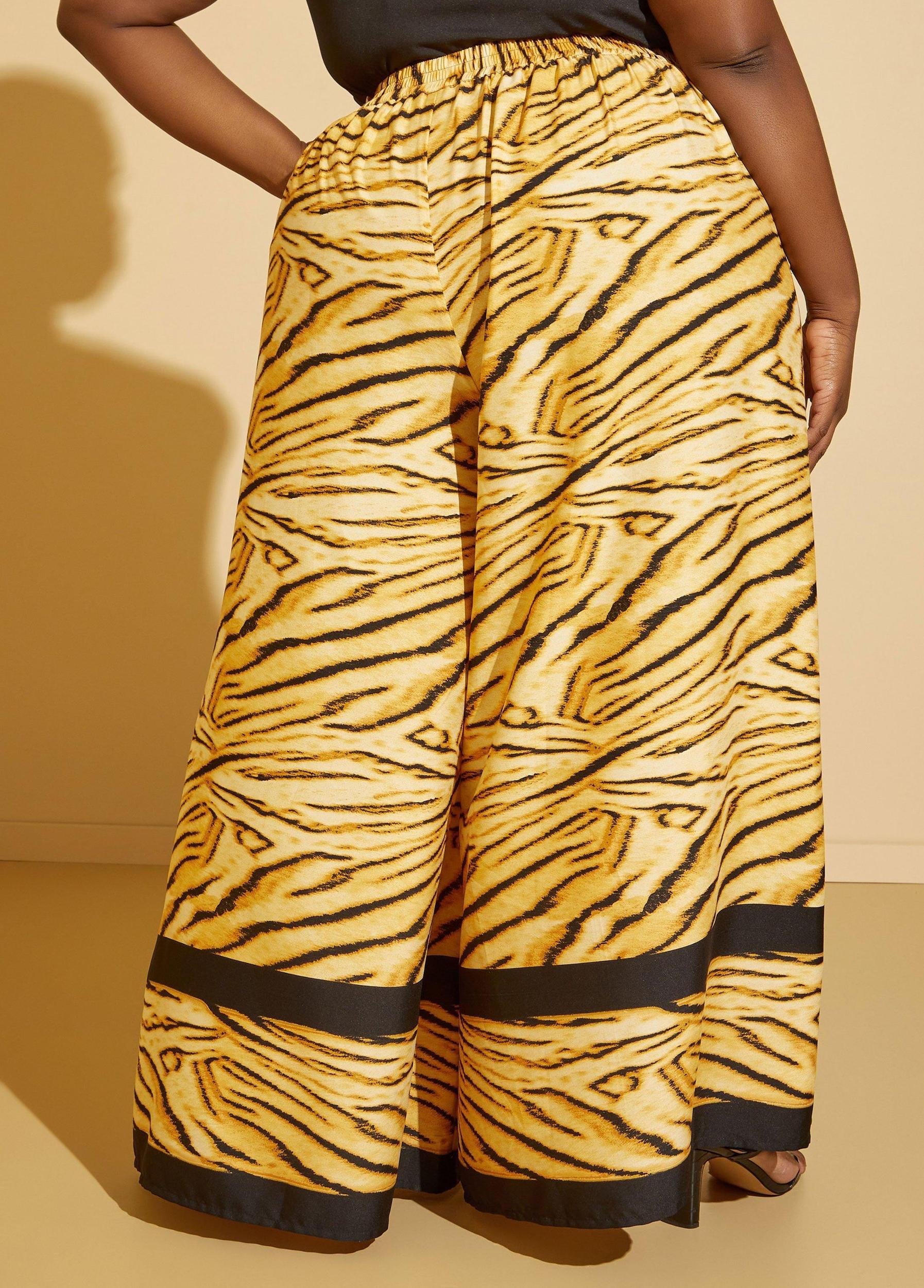 Tiger Print Wide Leg Pants Product Image