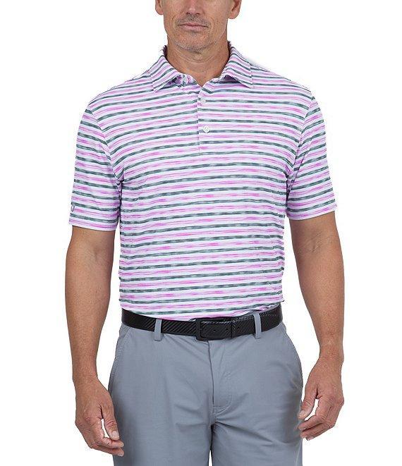 IBKUL Short Sleeve Landon Stripe Polo Shirt Product Image