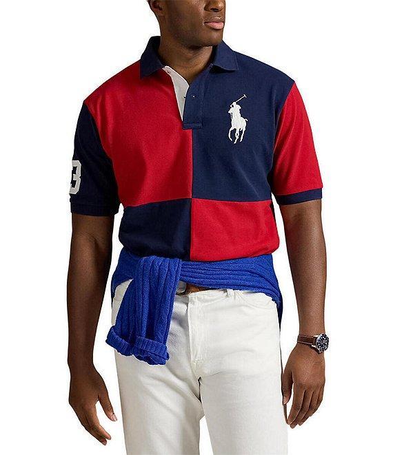 Polo Ralph Lauren Big & Tall Classic Fit Big Pony Mesh Color Block Short Sleeve Polo Shirt Product Image