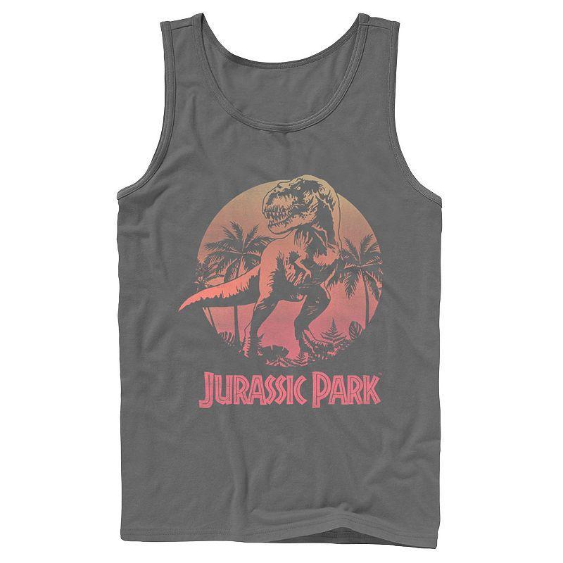 Men's Jurassic Park T-Rex Gradient Sunset Tank Top, Size: Small, Grey Product Image