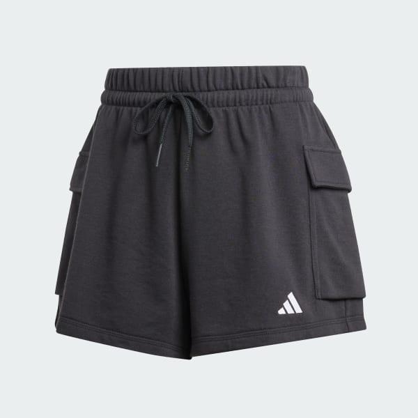 Women's adidas Essentials Small Logo Terry Sportswear Cargo Shorts, Size: XL, Bliss Purple Product Image