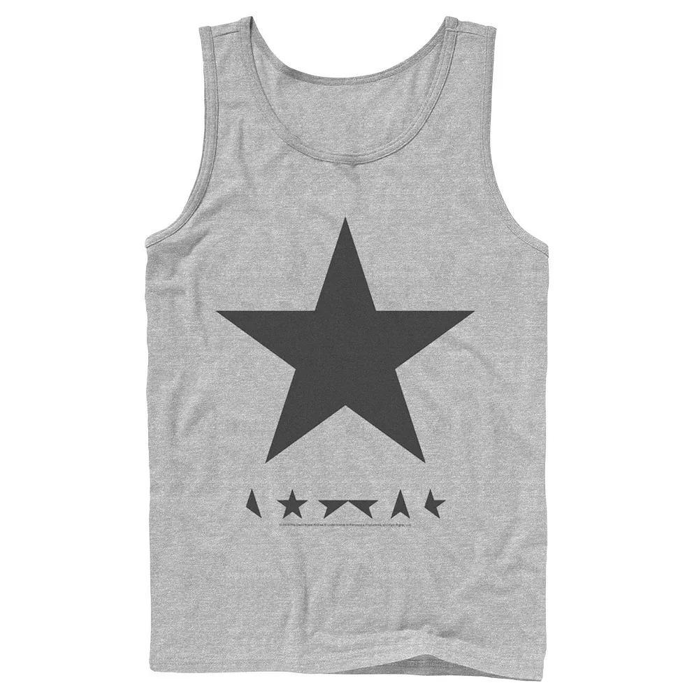 Men's David Bowie Black Star Album Cover Tank Top, Size: Large, Athletic Grey Product Image