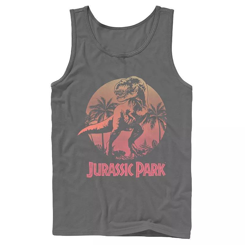 Men's Jurassic Park T-Rex Gradient Sunset Tank Top, Size: Small, Grey Product Image
