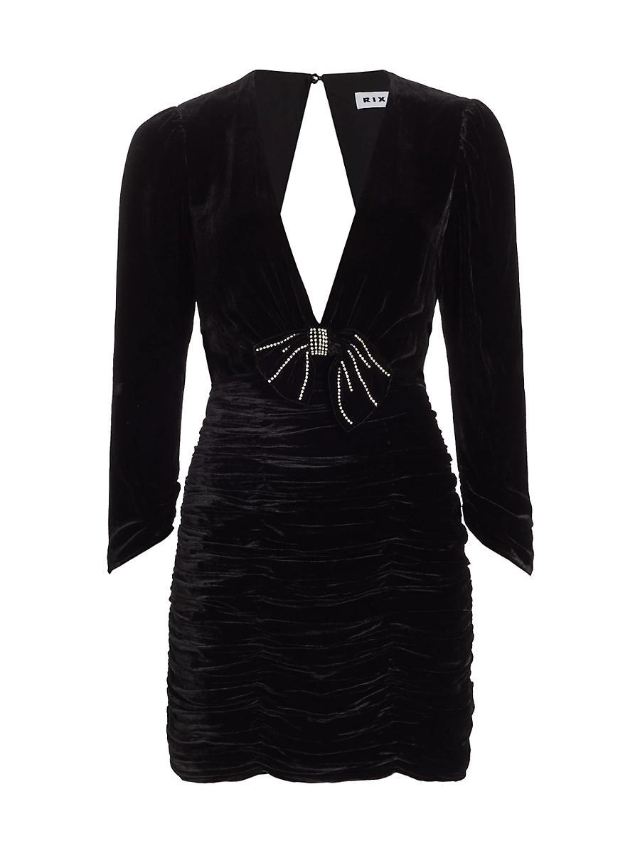 Womens Vivi Silk-Blend Velvet Minidress Product Image