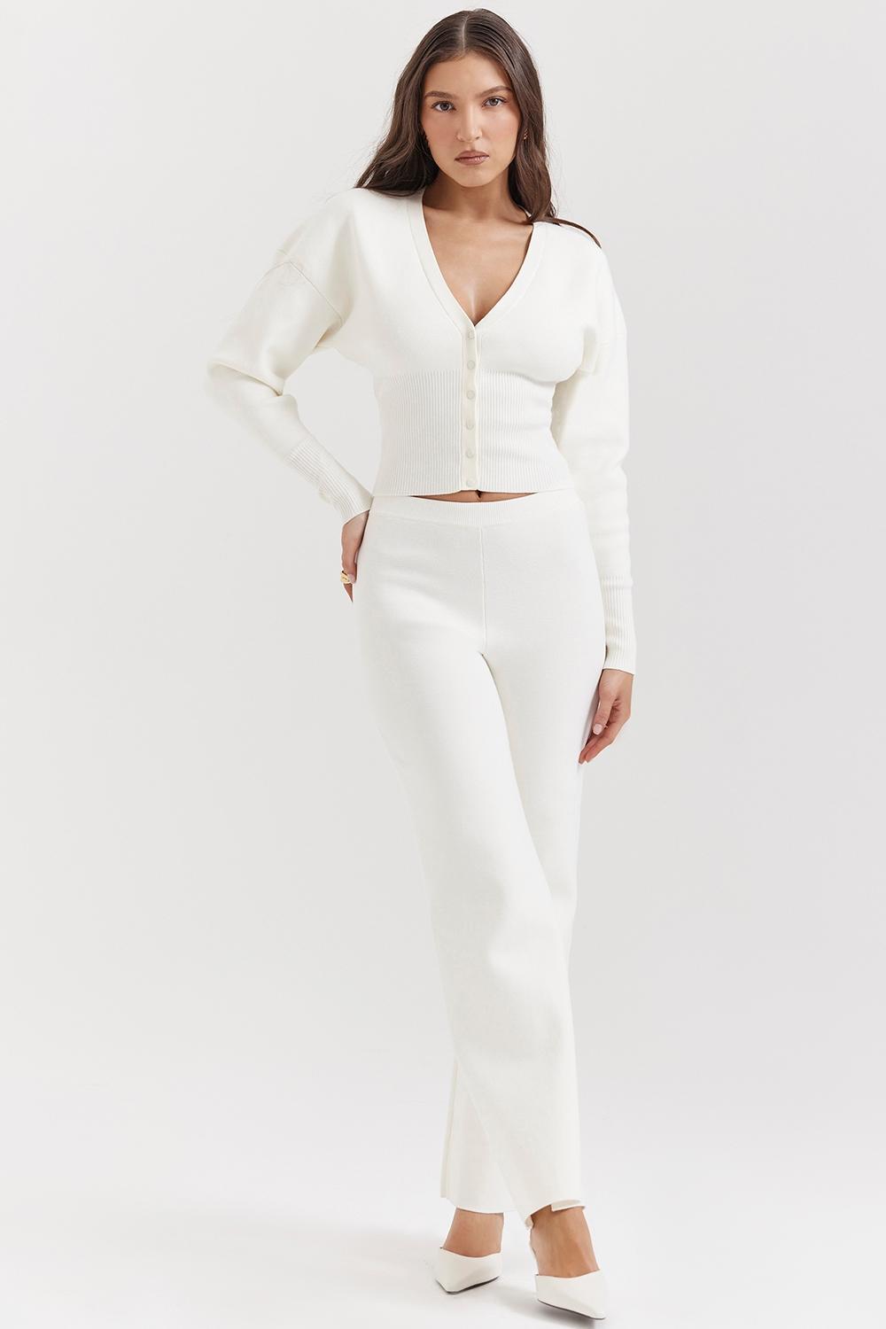 Noor  off white knitted cardigan Product Image