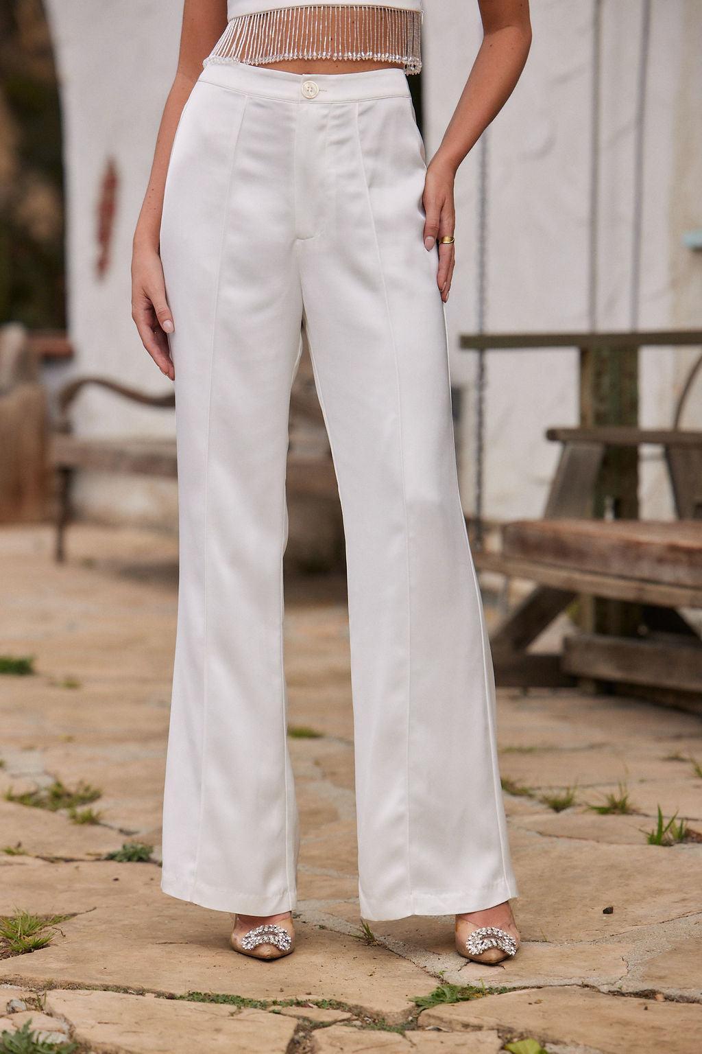 Madison White Satin Blazer Product Image