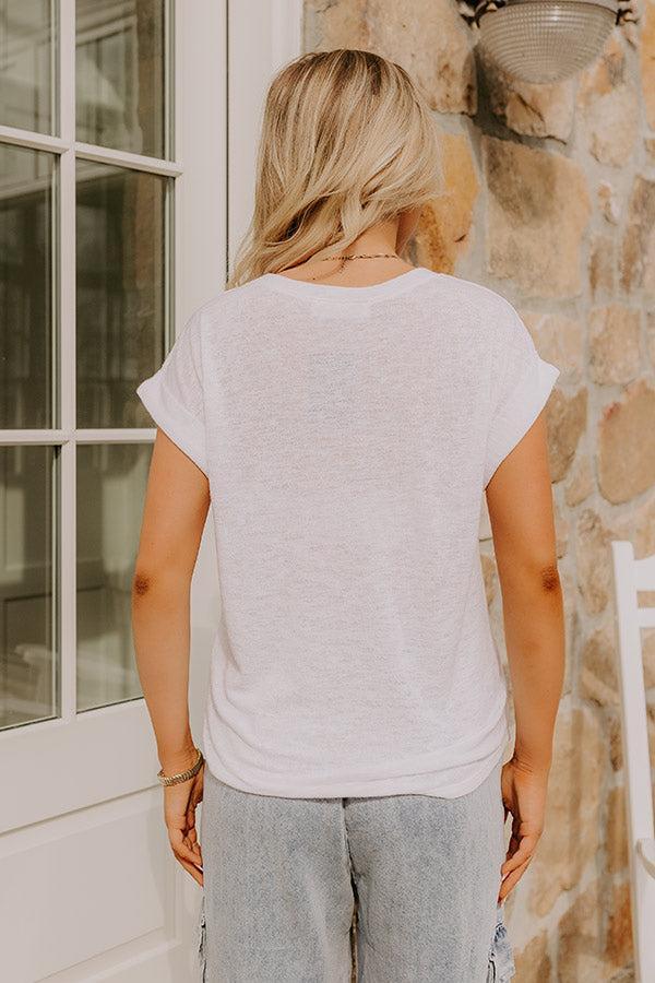 Casual Couture Knit Tee in White Product Image