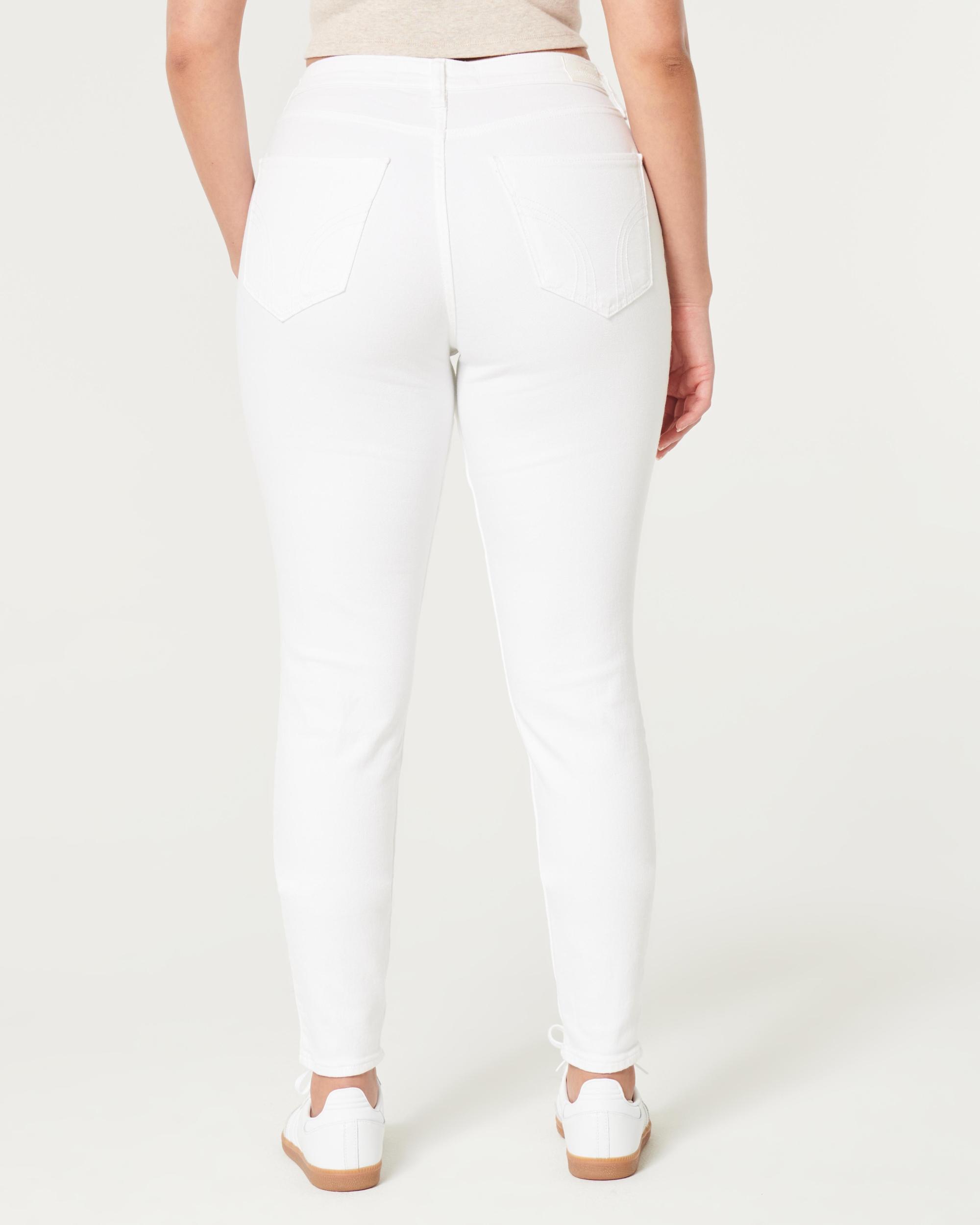 Curvy High-Rise White Super Skinny Jeans Product Image