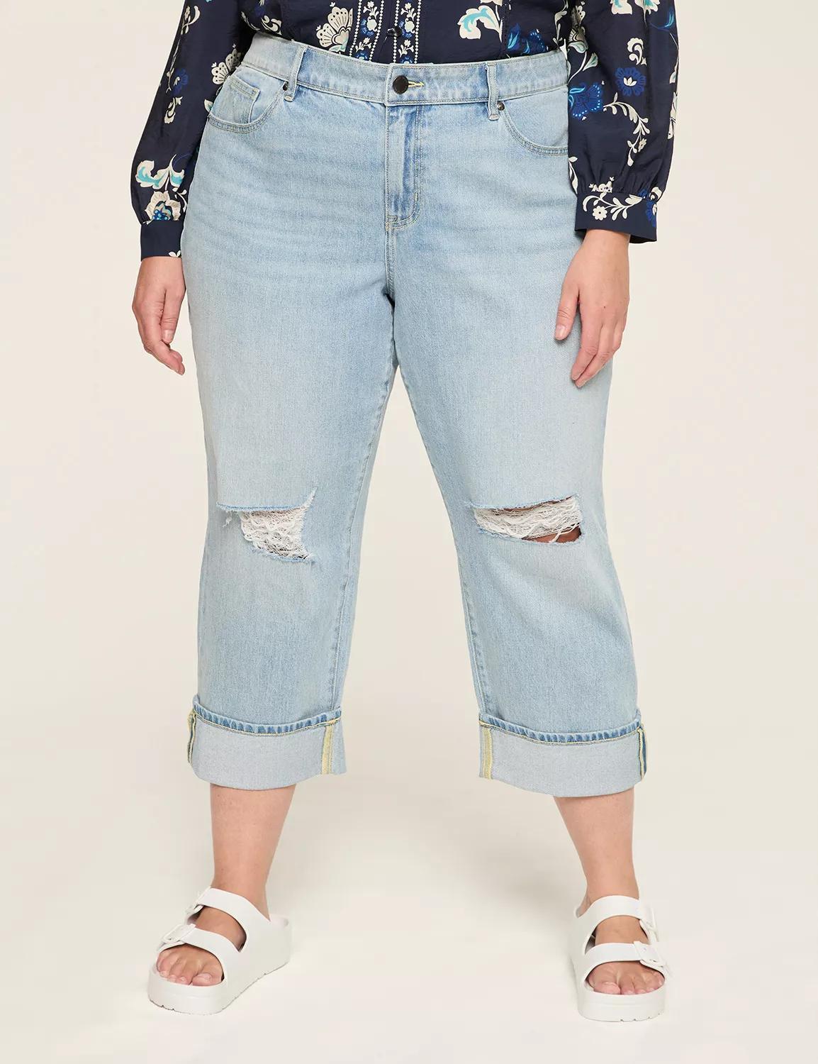 Boyfriend Fit Capri Jean Product Image