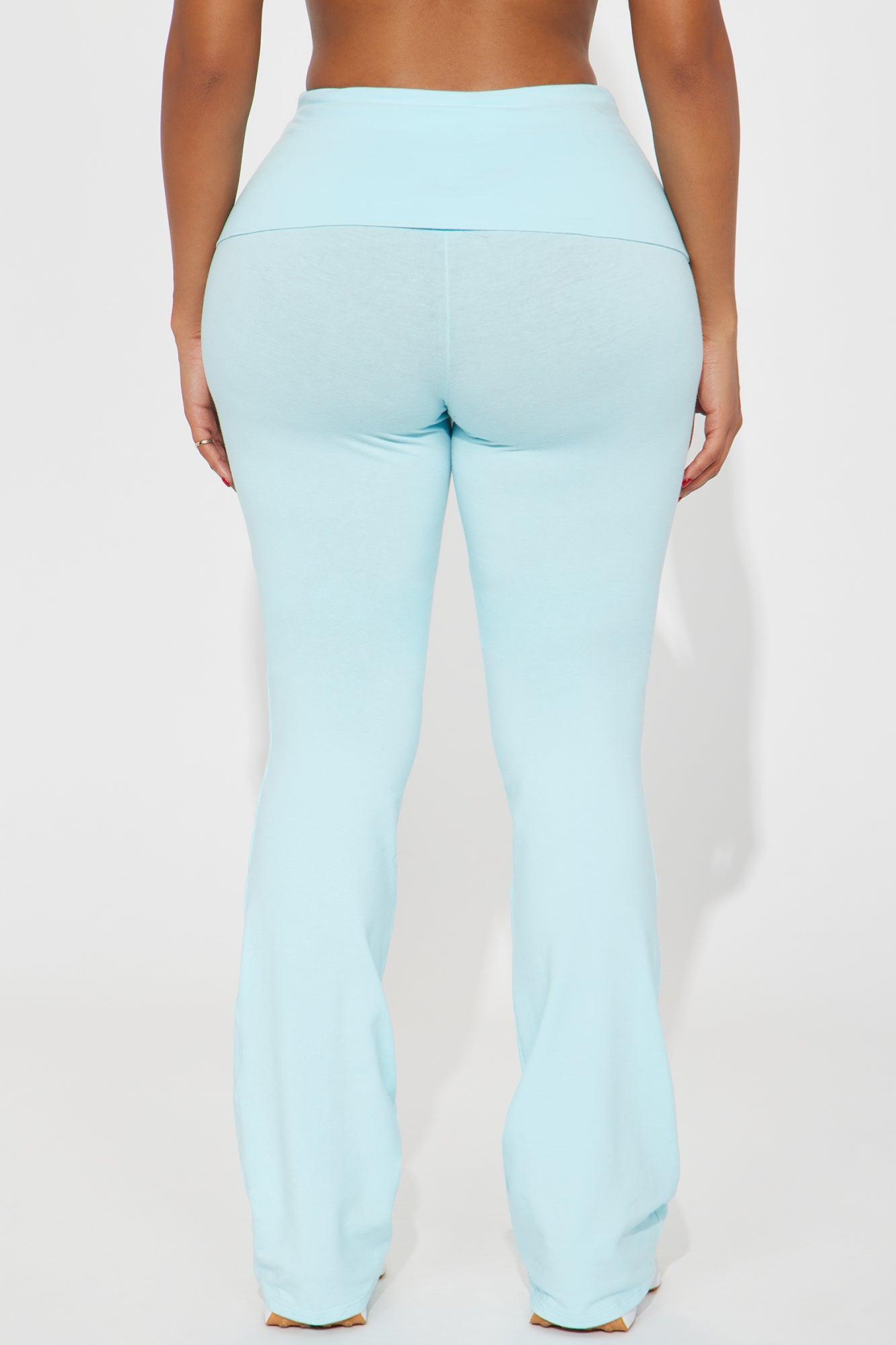 Tall Adriana Foldover Flare Pant - Light Blue Product Image